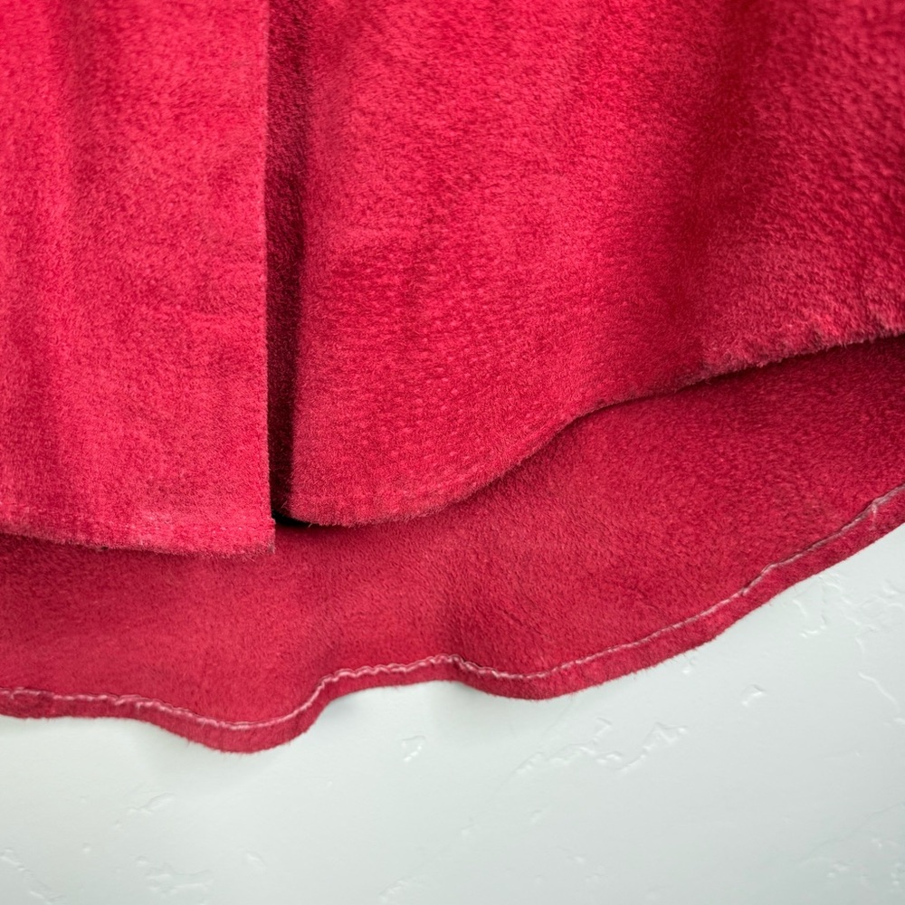 Vintage Wilson Leather Button-Up Shirt Jacket 100% Leather Suede Red Size Medium - Picture 7 of 9